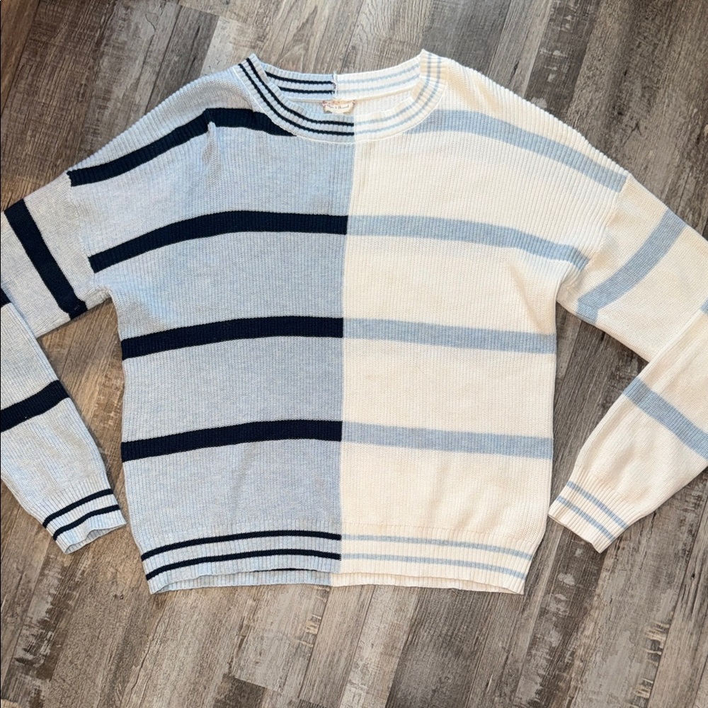 Hem & Thread Men's Two-Tone Striped Sweater